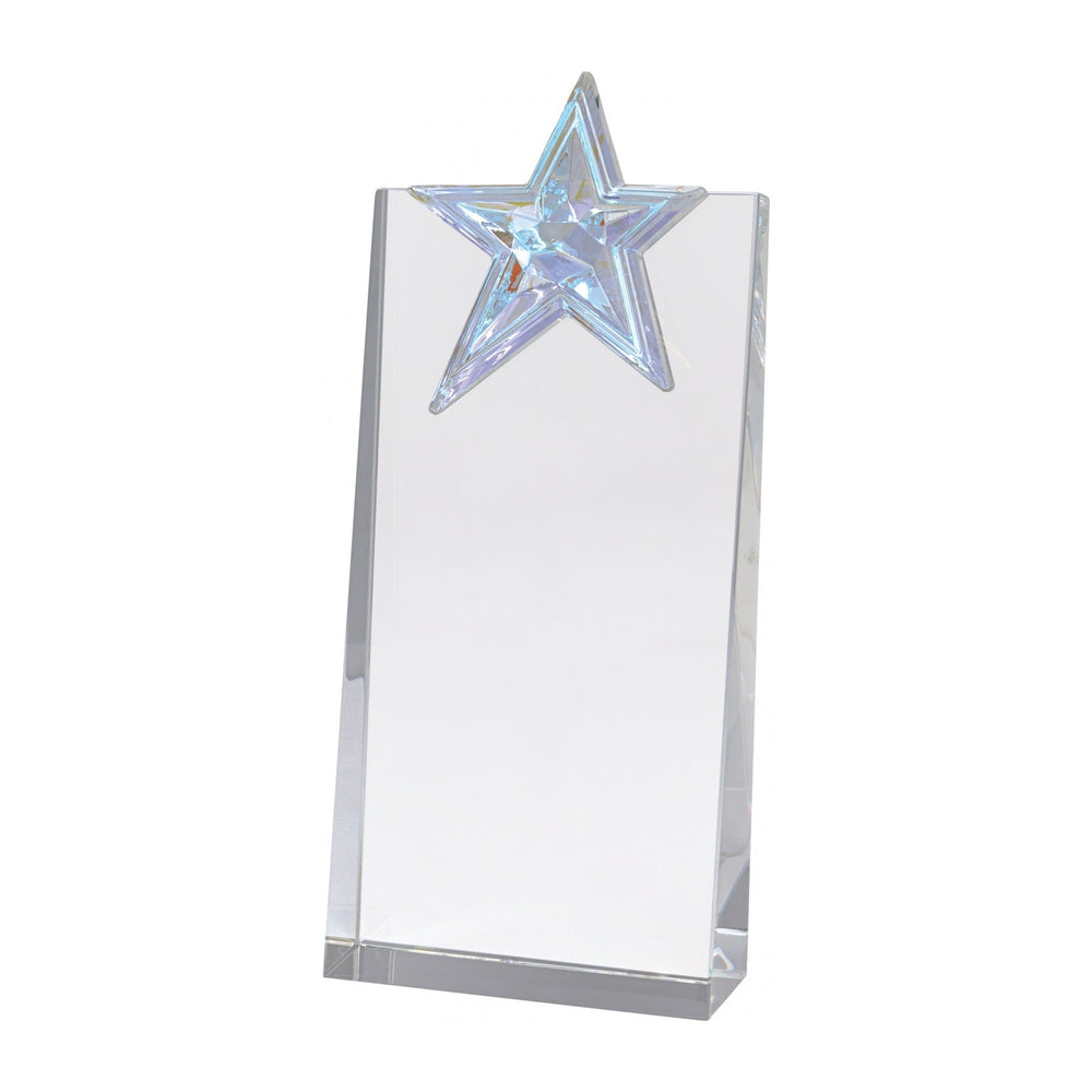 Blue Ice Star Glass - 225mm, engraved to order - Trade Engraving UK