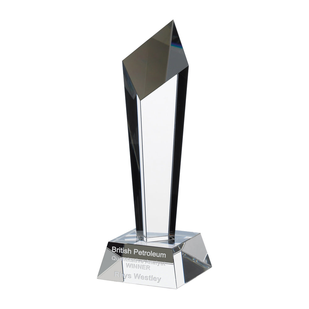 Obelisk Award - 205mm, engraved to order - Trade Engraving UK