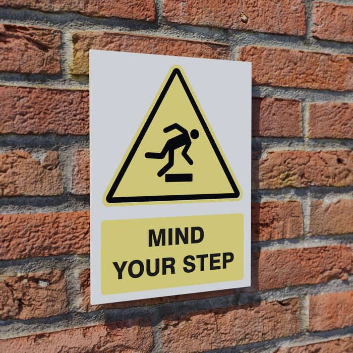 Mind Your Step safety sign