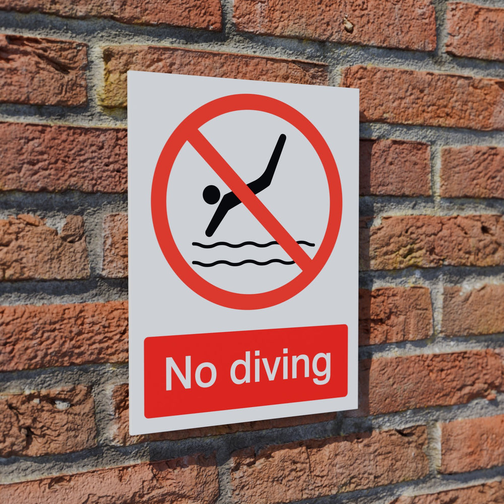 No Diving safety sign