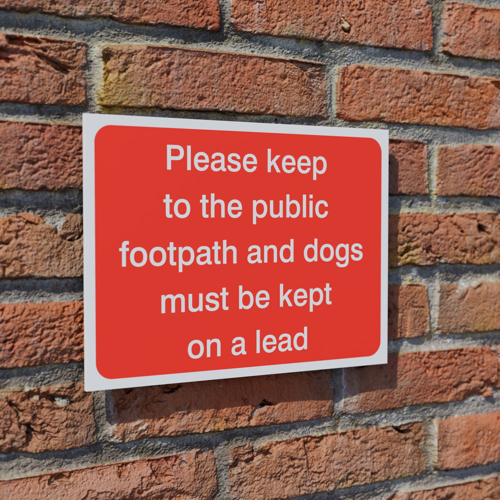 Please Keep to the Public Footpath safety sign
