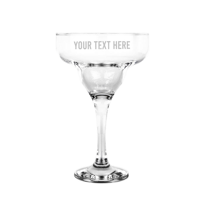 Custom engraved cocktail martini glass with laser-etched branding - Trade Engraving UK