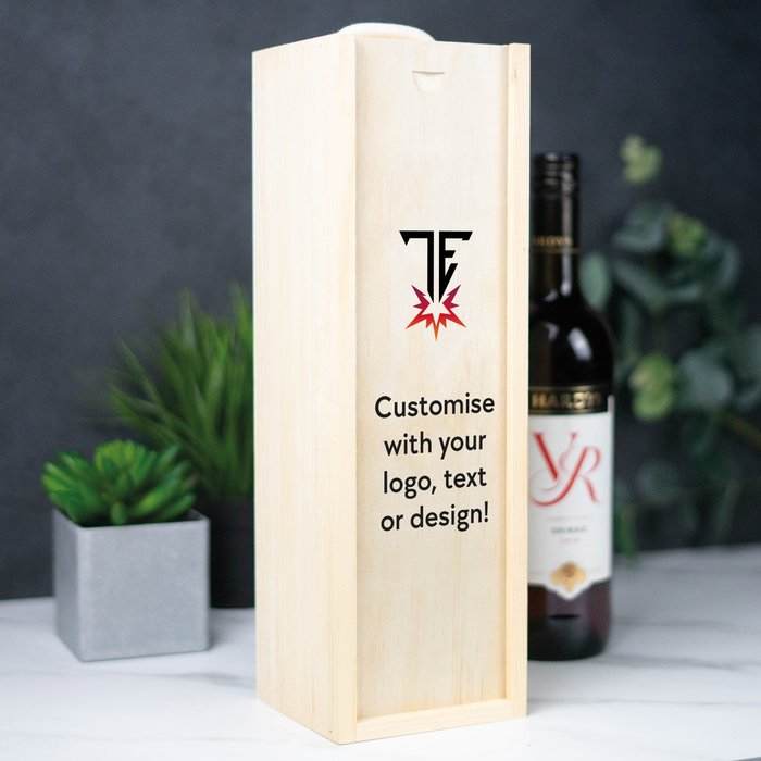 Personalised wooden wine boxes with natural wood, clear acrylic and mirror acrylic lids - Trade Engraving UK