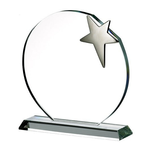 Optic Crystal Star Award - 190mm, engraved to order - Trade Engraving UK