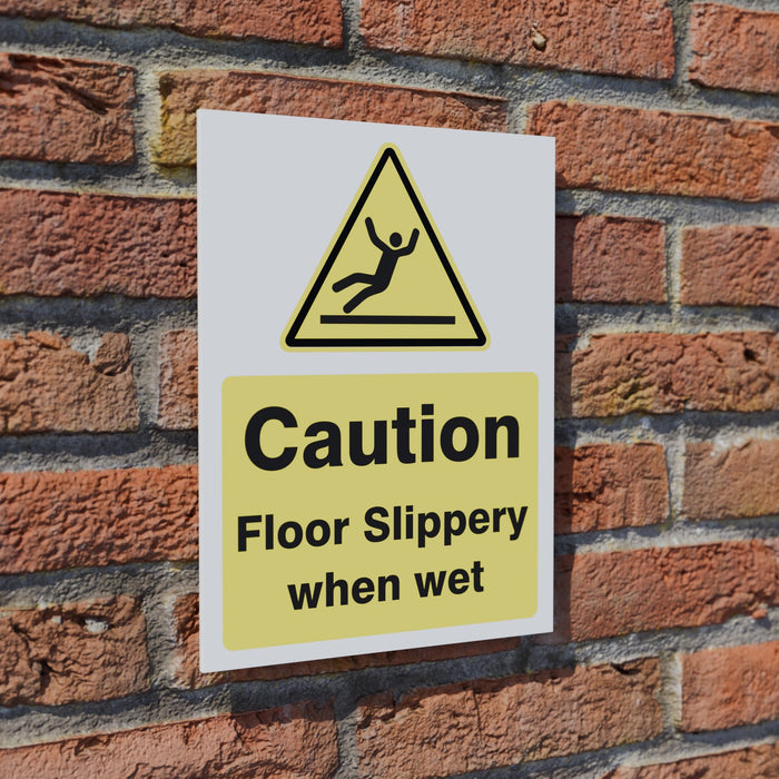Caution Floor Slippery When Wet safety sign
