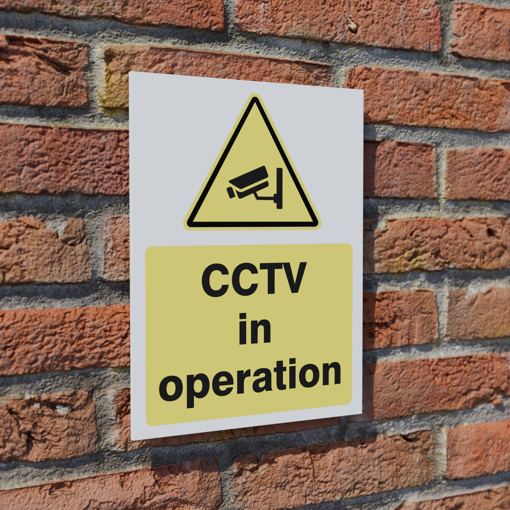 CCTV in Operation safety sign