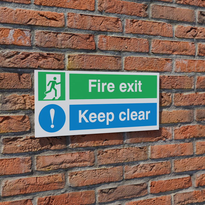 Fire Exit Keep Clear safety sign